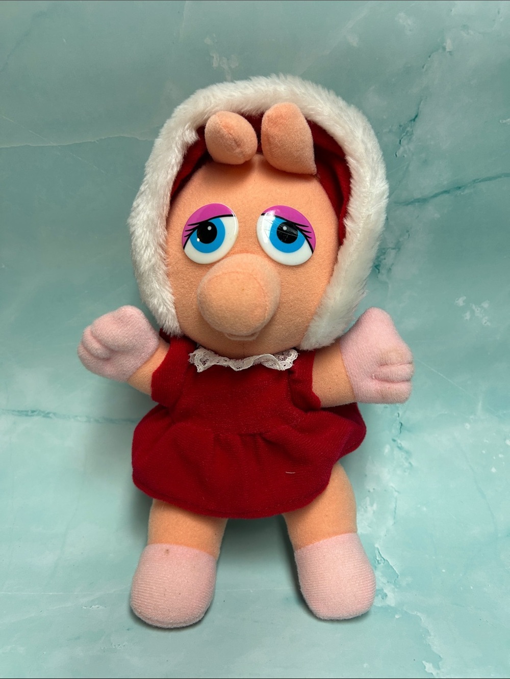 Vintage Miss Piggy 10" Christmas Plush Doll 1987 Muppet Baby - Jim Henson
